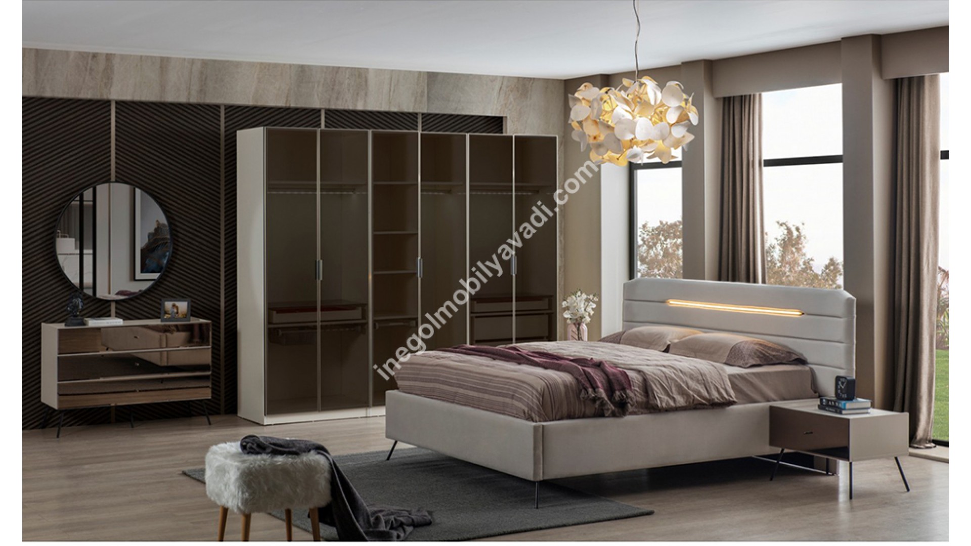 İnegöl Mobilya Bronze Aytaşı Yatak Odası Takımı
